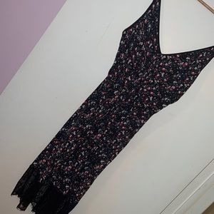 Wilfred (Aritzia) Floral Spaghetti Step Dress with Lace Y2K